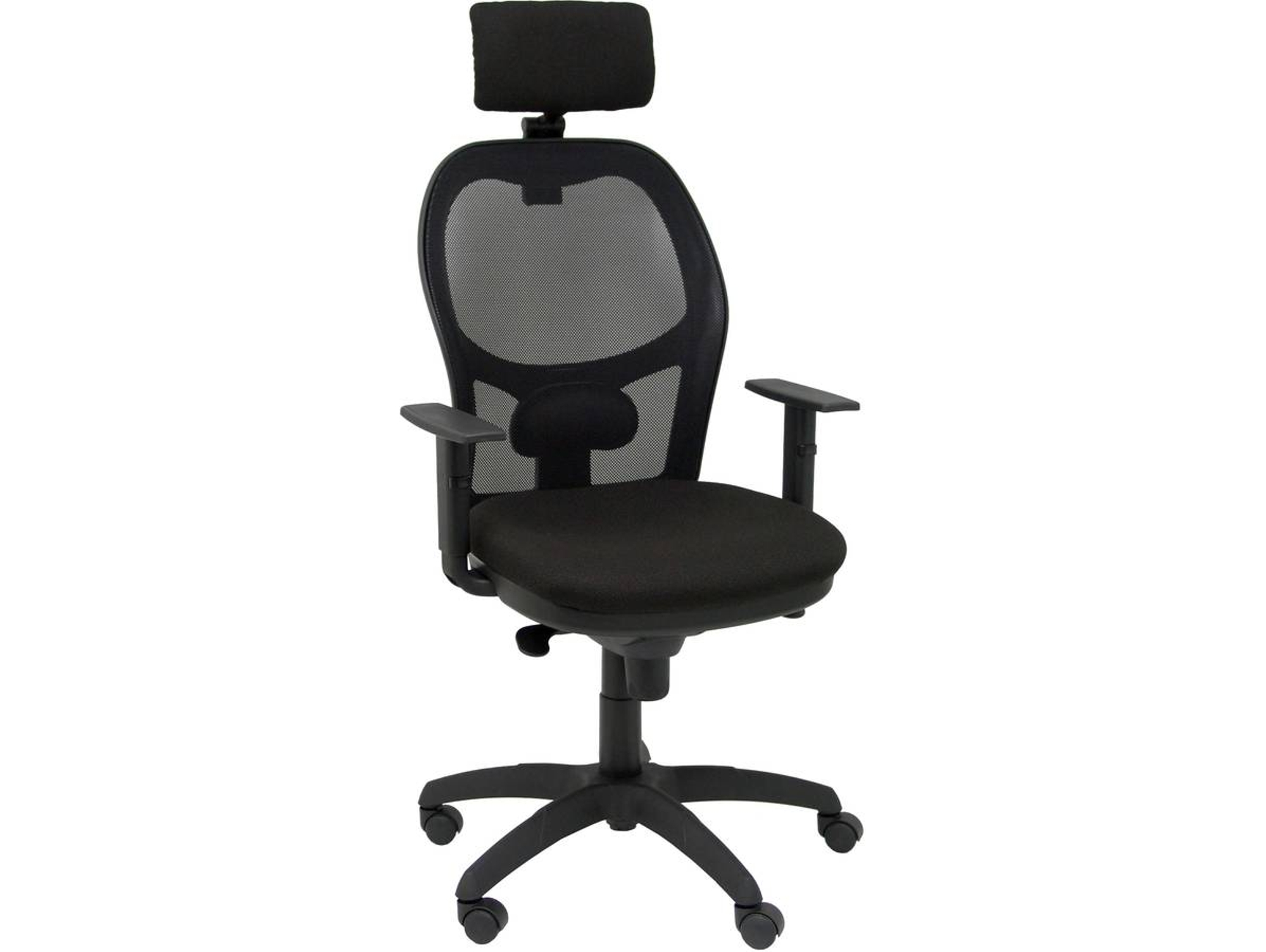 Silla de Escritorio Ejecutiva PIQUERAS Y CRESPO Jorquera Negro (Apoio Cabeza Ajustable - Malla y Tejido)