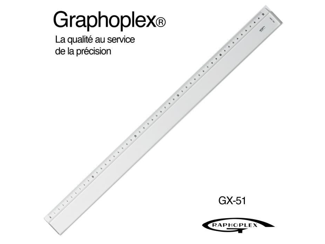 Regla transparente 1 bisel relieve 50 cm - Color Graphoplex