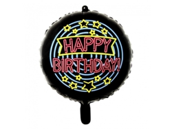 Globo WEFIESTA Alumínio Redondo De Cor Neon De Feliz Cumpleaños