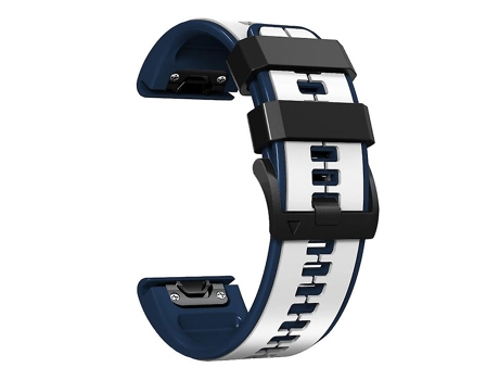 Correa De Reloj Inteligente Para Garmin Fenix 5 Plus 22 Mm Correa De Reloj Deportiva De Silicona De Blanco-Azul Oscuro VENISYMLIS