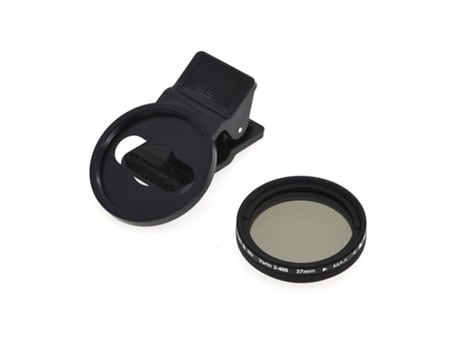 Lente de filtro de cámara de teléfono ND2 - ND400 con clip de densidad neutra ajustable de 37 mm para Android ios Mobile negro