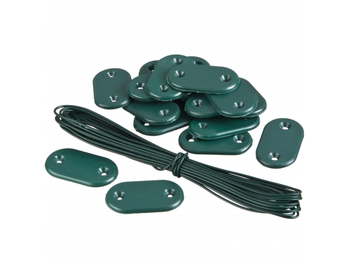 Conjunto 27 Fijación para valla NATURE Verde Polietileno