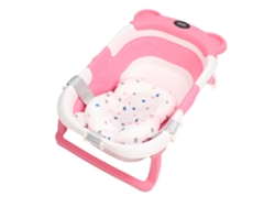 Bañera Plegable Para Bebé Con Sensor De Temperatura, Portátil Para Viajes, Rosa Con Alfombrilla.