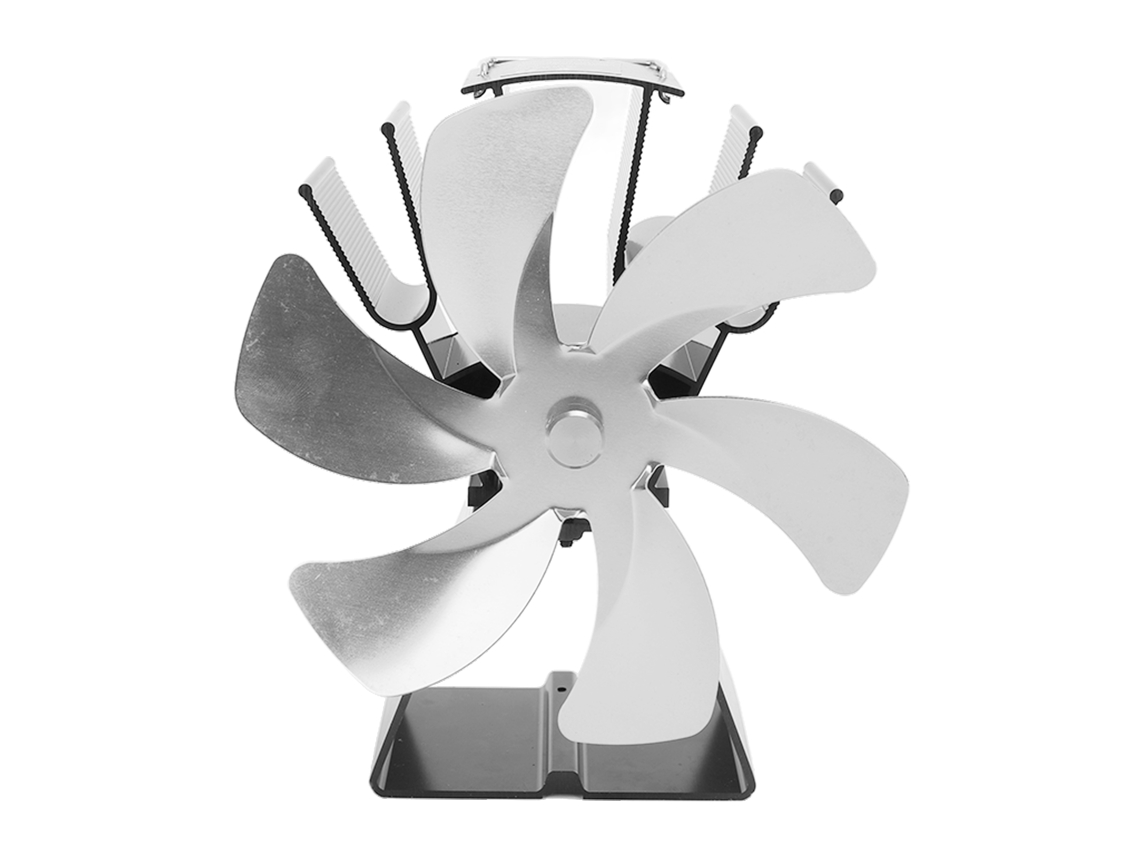 Ventilador de estufa de 6 aspas accionado por calor con control manual