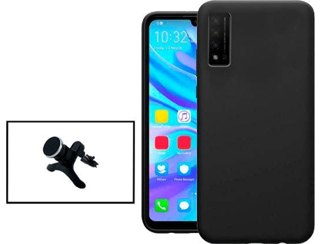 Kit Soporte Magnético Reforzado de Coche y Funda Silicona Liquida TCL 20R 5G PHONECARE Negro