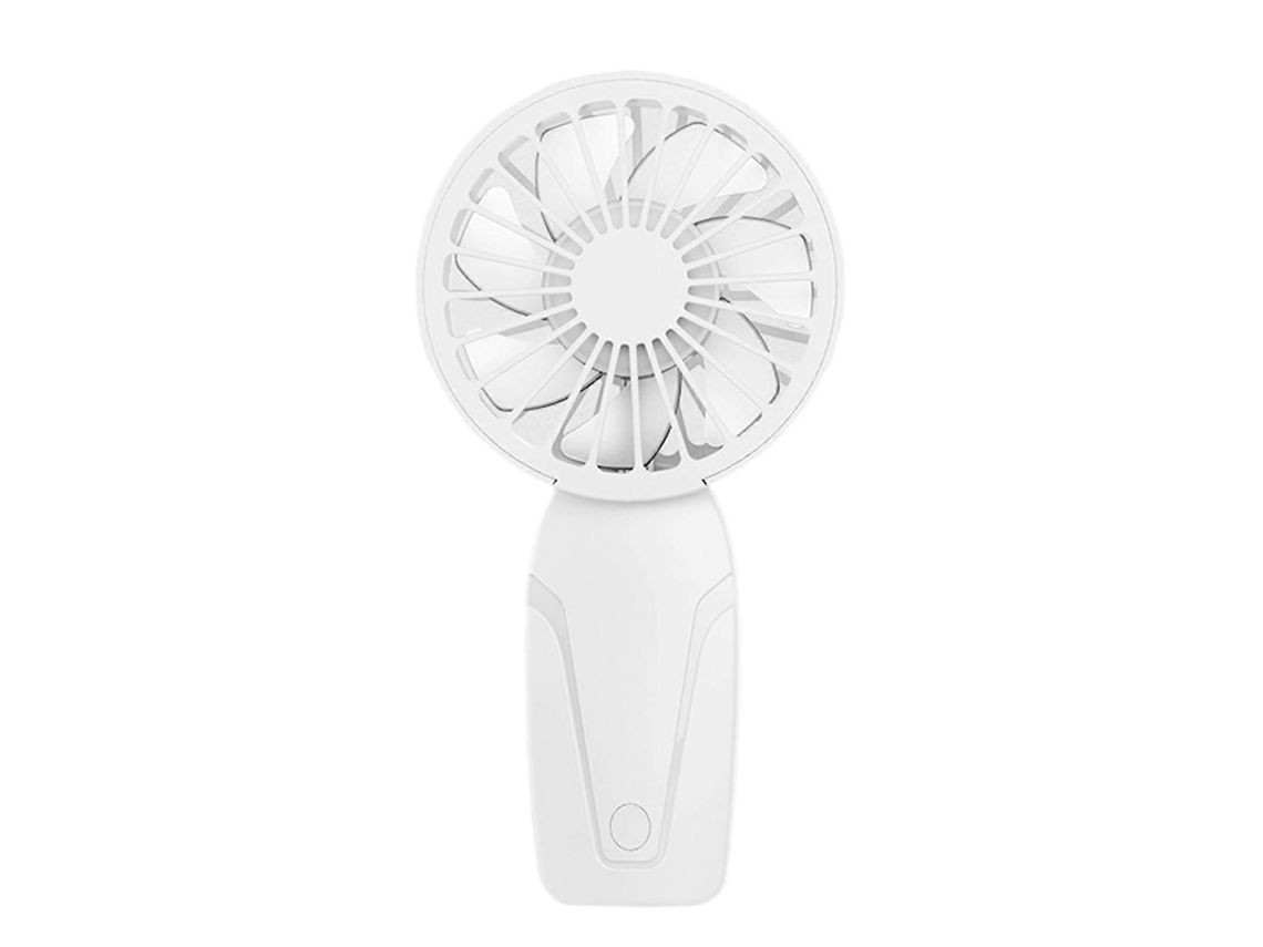 Ventilador Portátil Recarregável De 600mah Com 3 Velocidades, Silencioso E Ideal Para Uso Externo, Na Cor Branca.