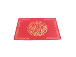 Felpudo Rojo De Año Nuevo Chino Con Diseño "fu", Antideslizante, Absorbente, 40x60cm