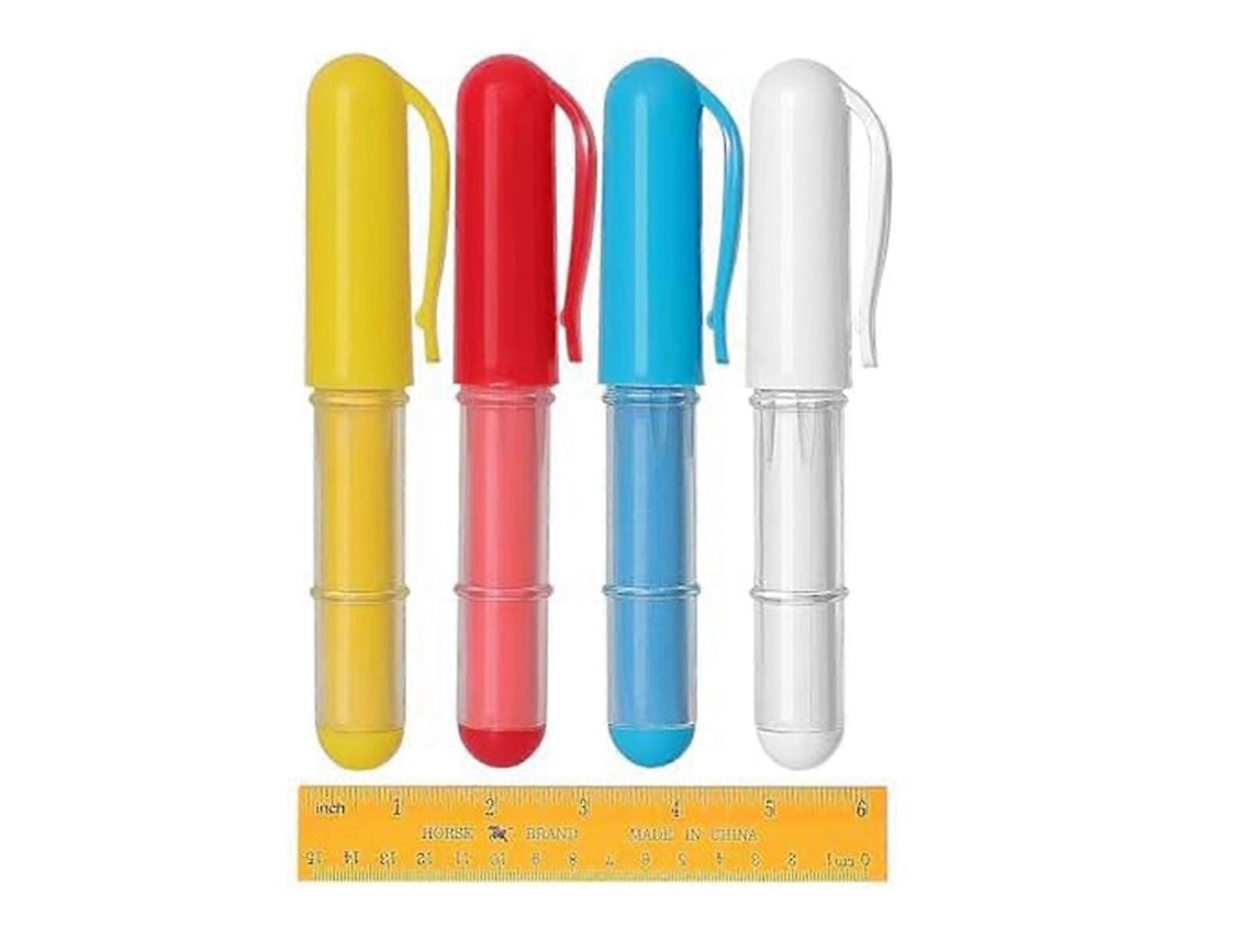Marcadores de tiza para tela, ideales para coser, acolchar y manualidades. Borrables. Compatibles con diversos tejidos. Sygo (paquete de 4, 1 regla).
