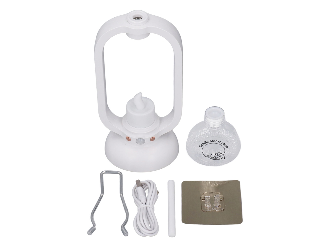 Difusor De Aceites Esenciales De 50 Ml, Humidificador De Vapor Frío Con Luz Led Retro Y Sensor De Movimiento, Blanco.