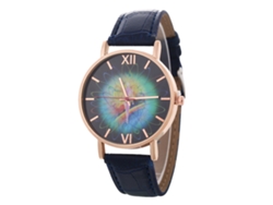 Reloj De Pulsera De Aleación Con Dial Redondo Analógico De Cuarzo Moda (azul Real)