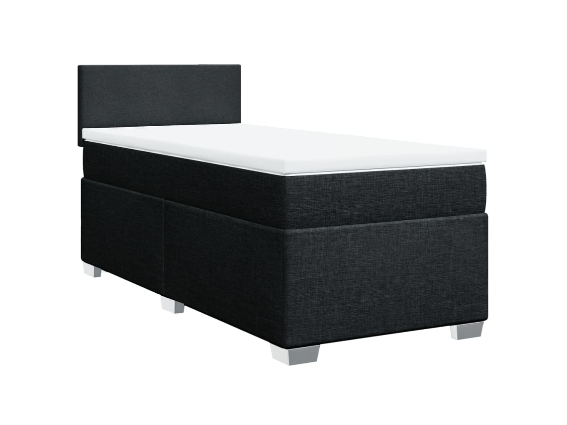 Maison Exclusive - Cama Box Spring Con Colchón Tela Negro 80x200 Cm