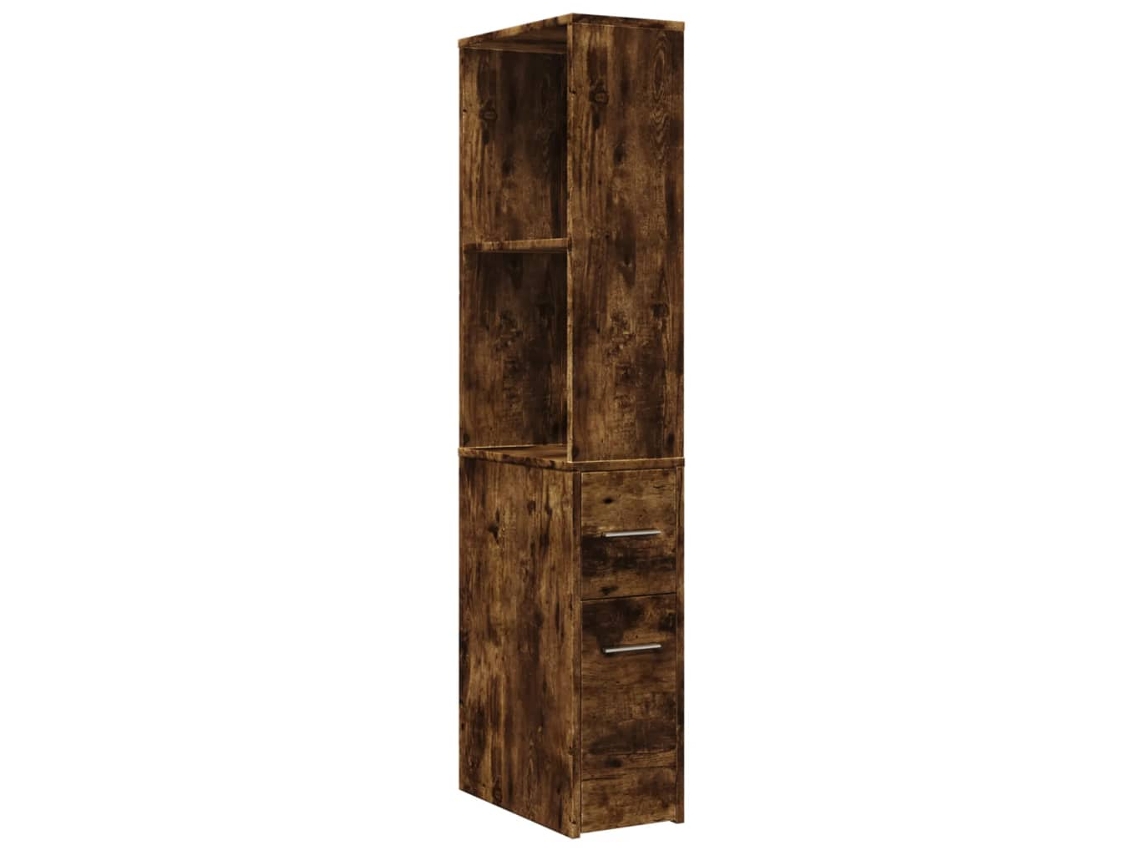 Maison Exclusive - Armario De Baño Estrecho Con Ruedas Madera Roble Ahumado