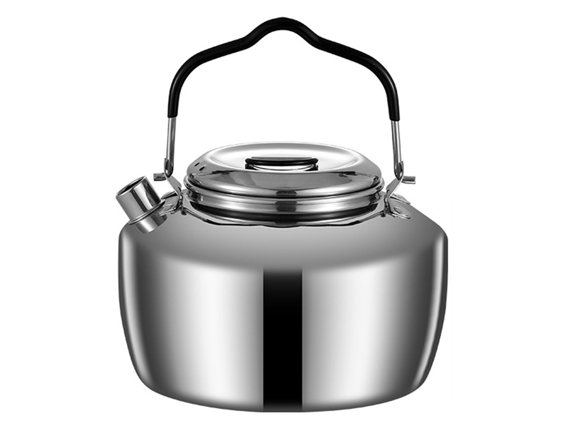 Tetera de camping de acero inoxidable 304, 1,5 l