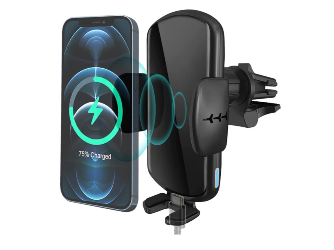 Cargador Carro Qi Fast Auto Fixação Aromaterapia Yizhood Negro