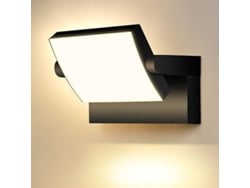Aplique De Pared Led Negro Para Uso Exterior Con Panel Led Giratorio.
