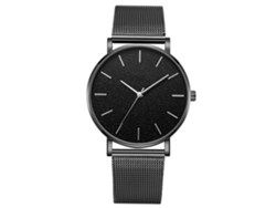 Reloj De Pulsera Zhoulianfa De Piel Sintética Con Esfera Redonda, Movimiento De Cuarzo Analógico, Color Negro, Unisex.