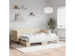 Sofá Cama Nido Con Colchón Tela Crema 90x200 Cm