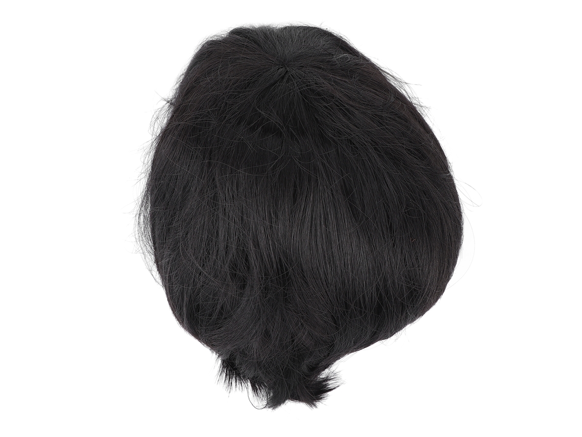 Peruca curta preta masculina 2026 para uso diário, cabelo sintético resistente a altas temperaturas, estilo moderno e natural.