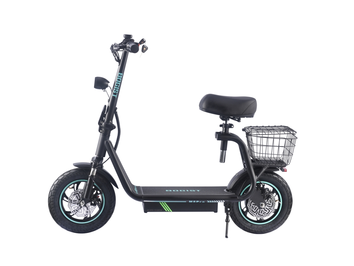 Patinete eléctrico Bogist M5 Pro de 12 pulgadas con asiento y portaequipajes, motor de 500 W, batería de 13 Ah y 48 V