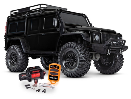 Coche TRAXXAS Trx4 scale & trail defender crawler, black c/ winch (Edad Mínima Recomendada: 14 años)