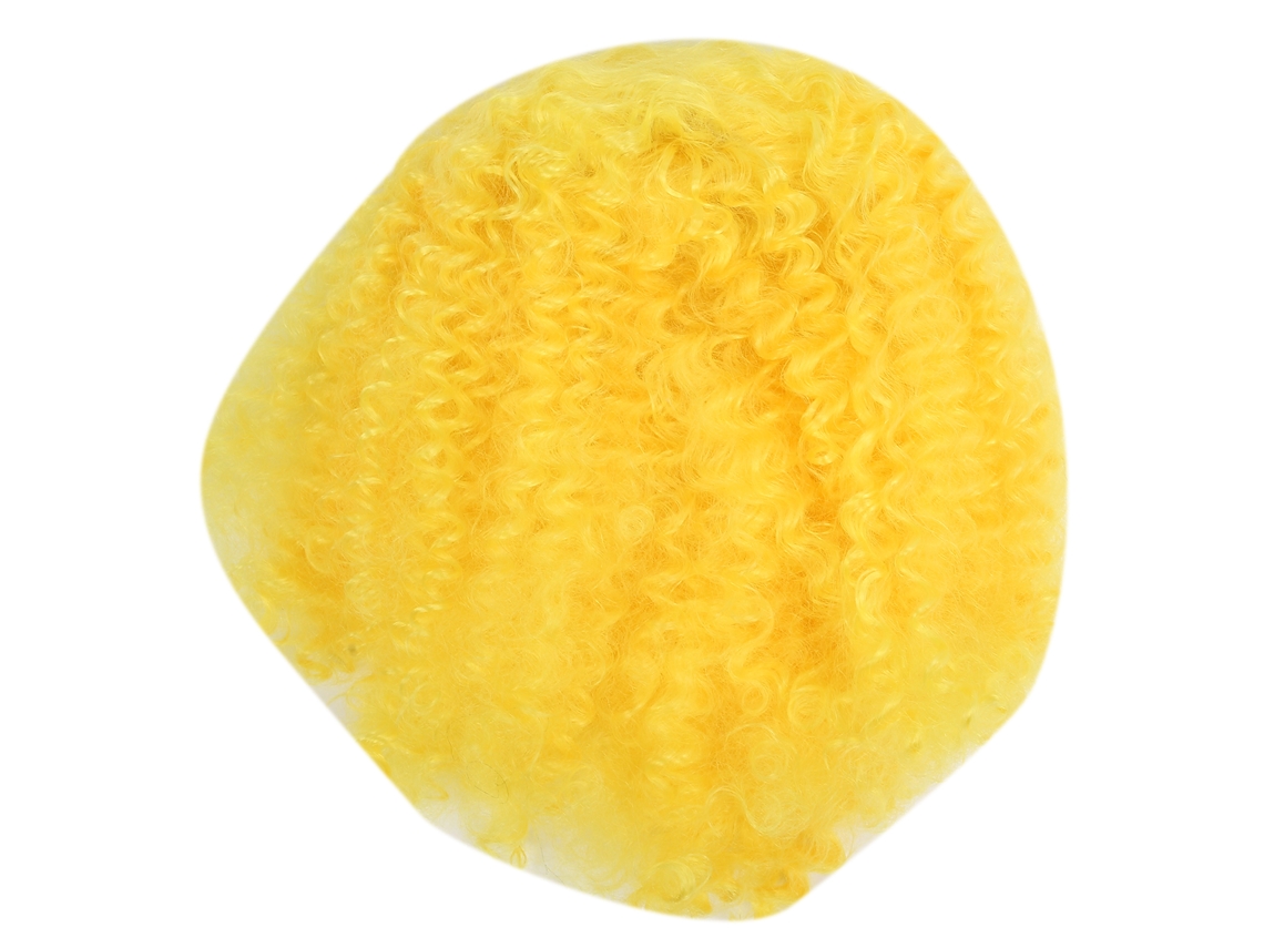 Peluca De Cosplay Larga Rizos Amarilla 66cm Para Mujer Pelo Sintético De Alta Temperatura