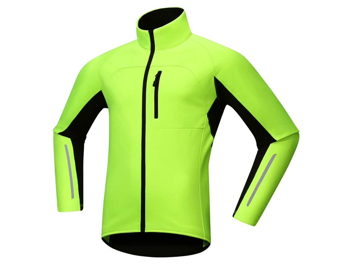 Jaqueta de ciclismo masculina Rebe para inverno - Impermeável e à prova de vento com forro de lã e detalhes refletivos.