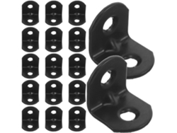 100 Soportes Negros En Forma De L De 20x20x2,0 Mm, Hierro De Alta Resistencia.