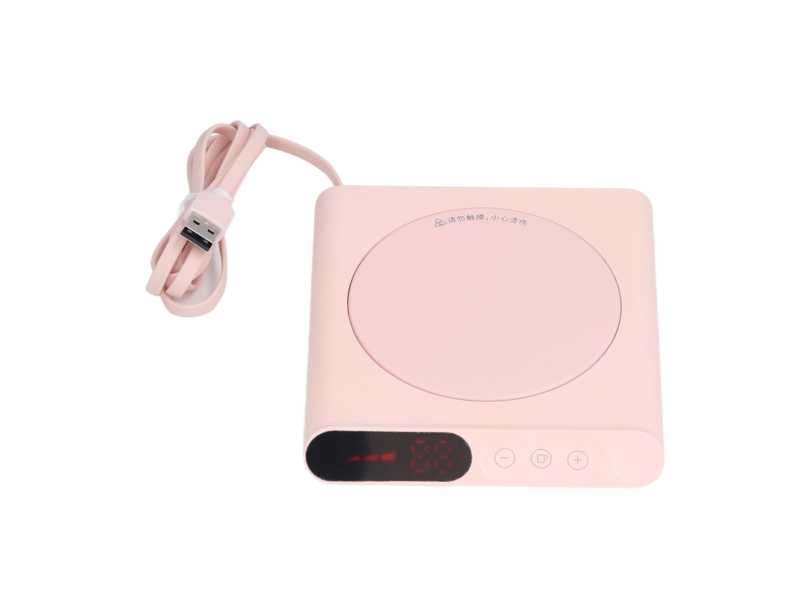 Mini calentador de leche con almohadilla térmica USB para tazas, ideal para cocina y oficina.
