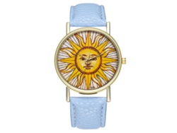 Reloj Analógico De Cuarzo Con Correa De Pu Para Mujer Y Hombre Zhoulianfa (azul Claro)