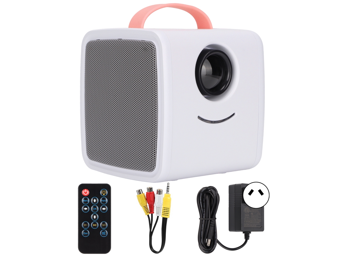 Projetor Mini 1080p Com Alto-falante 2w Luz Suave Durável 30000 Horas Portátil Para Casa Escritório Plug Au Rosa Q2