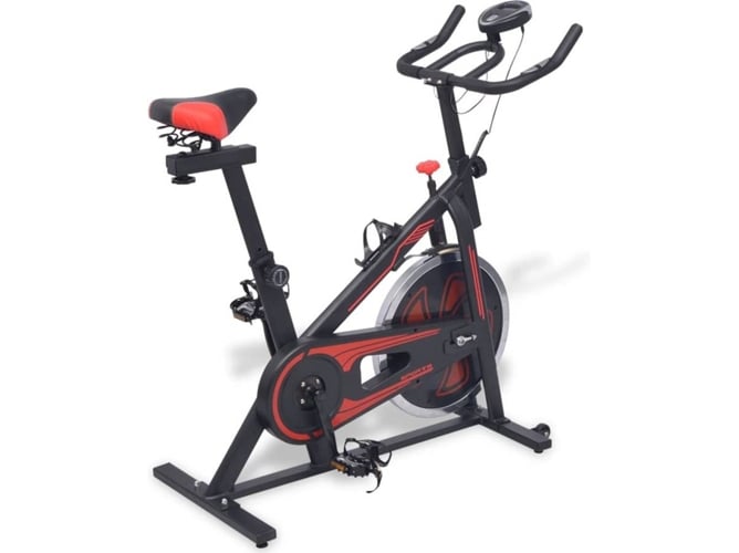 Bicicleta De Spinning vidaxl 91190 rojo con sensores pulso negra