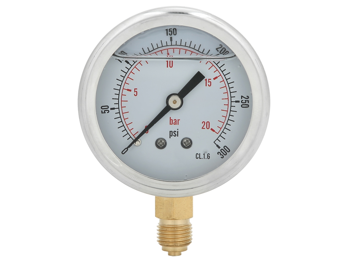 Manómetro De Presión Radial Relleno De Aceite 1/4bsp 20bar Para Maquinaria