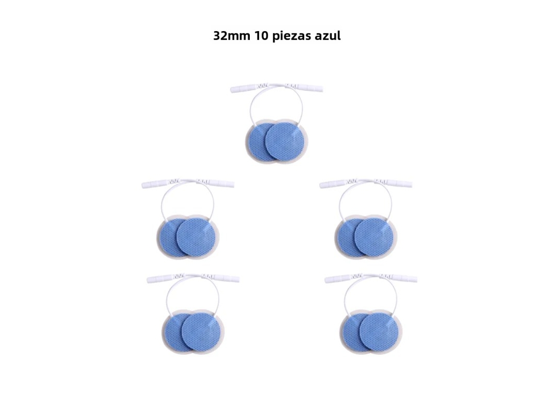 (10 Parches De Electrodos De Gel Autoadhesivos Ems De 32 Mm, Azules)