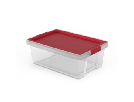 Caja de Ordenación TATAY 100% Reciclable con Tapa Abatible (7L - Rojo - 25 x 36 x 13 cm - Plástico)