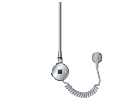 Elemento calefactor para radiador de baño 1200W cromado con termostato Pantalla LCD control de temperatura y temporizador LUXEBATH