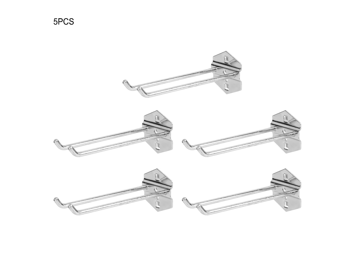 5 Soportes Metálicos De Pared Con Gancho Para Herramientas De Garaje (150x6 Mm)