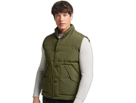 Abrigo para Hombre SUPERDRY (S - Algodón - Verde)