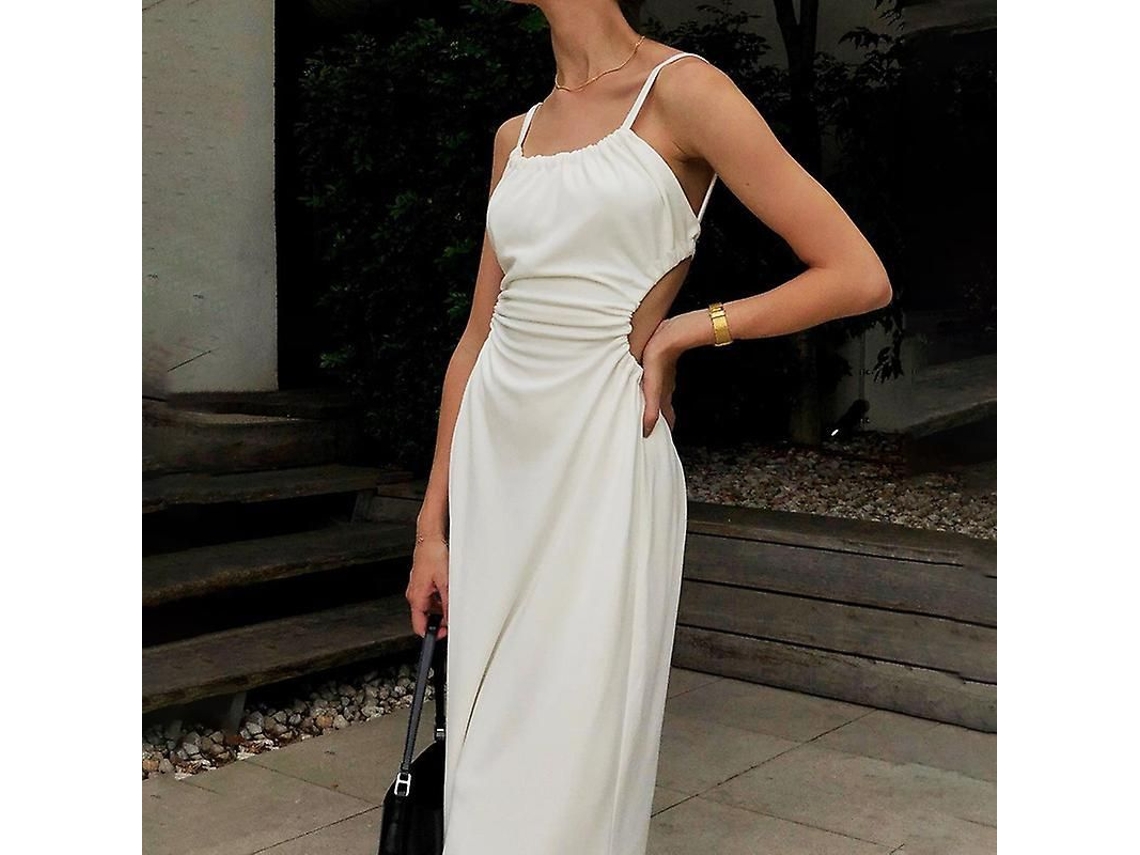 Fasst-vestido Largo Sin Mangas Con Detalles De Corte Abierto