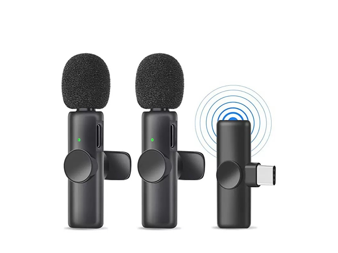 Micrófonos De Solapa Inalámbricos Chrui K2 De Uno A Dos Puertos Tipo C Para Teléfonos Android
