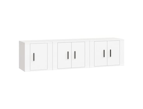 Conjunto 2 de muebles de TV VIDAXL madera contrachapada blanco