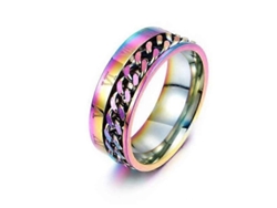 Anillo Giratorio De Acero Inoxidable Con Cadena Para Hombre, Diseño Romano Clásico, Regalo.