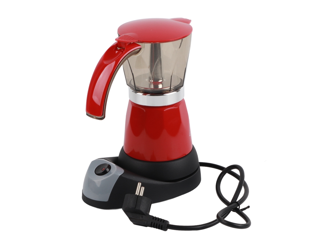 Cafetera eléctrica de briquetas para cocina, desmontable, 300 ml, 480 W, color rojo
