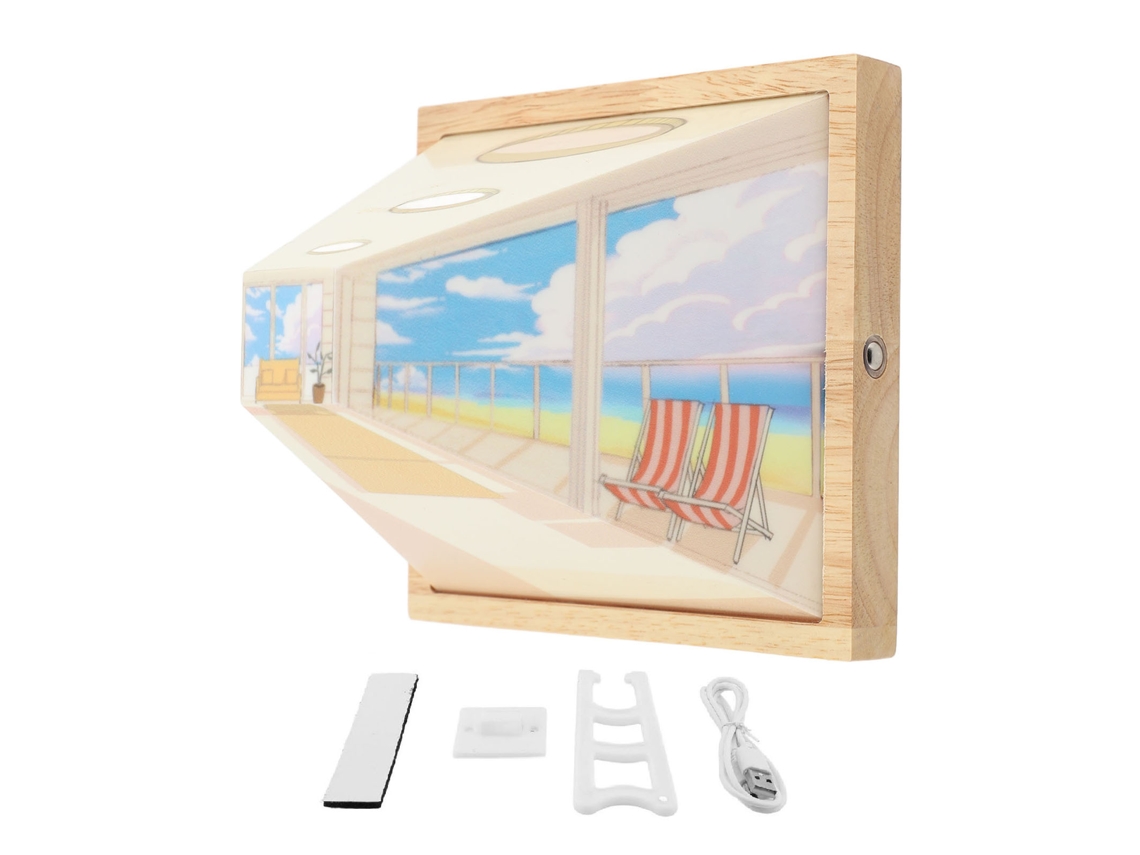 2026-lámpara De Pared 3d Visión A Ojo Desnudo Con Efecto Óptico Ilusión Led Sin Taladro Usb Para Decoración Hogar Playa