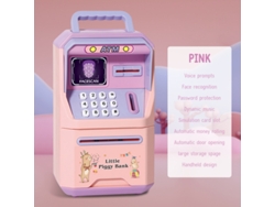 Caja fuerte infantil tipo cajero automático con asa, desbloqueo por contraseña y huella dactilar, música y divertida función de hucha. Aeuzwr