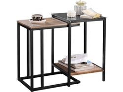 Mesa auxiliar SOBUY (Marrón y negro - 40x40x60 cm)