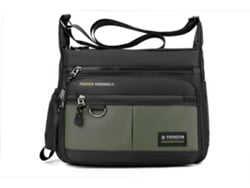 Bolso bandolera informal para hombre, sencillo y moderno (verde militar), bolso cruzado para viajes, gran capacidad.