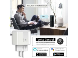 Enchufe inteligente Tuya 16A UE, enchufe inteligente con wifi, monitorización de energía, función de temporización y control por voz a través de Alexa y Google Home.