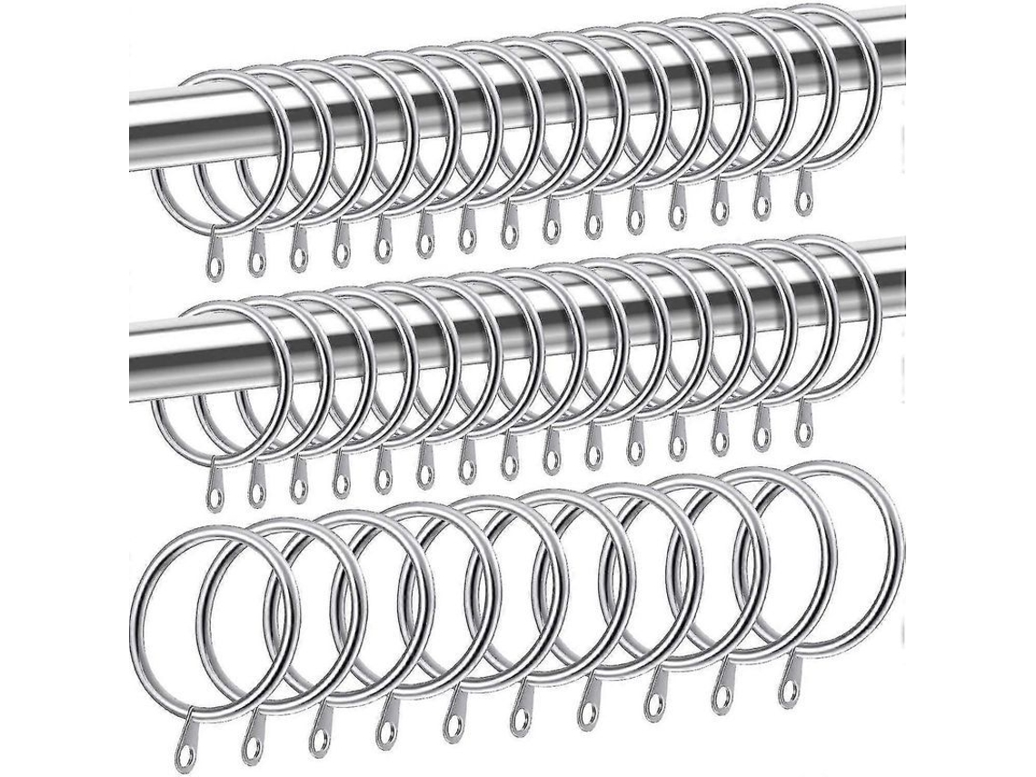 2026-40 Anillos De Cortina De Metal, 32mm Diámetro Interior, Deslizantes Para Cortinas Y Varillas, Duraderos Y Antirrojos, Plata