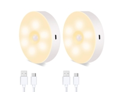 Pack de 2 luces nocturnas USB con sensor de movimiento magnético