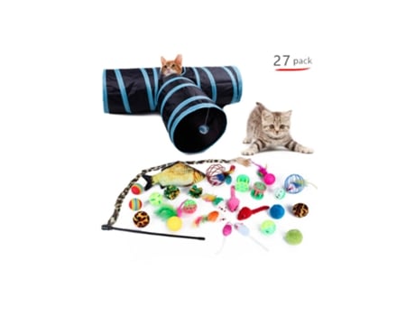Juego de juguetes para gatos Tunnel con Teaser Stick ATI-PC